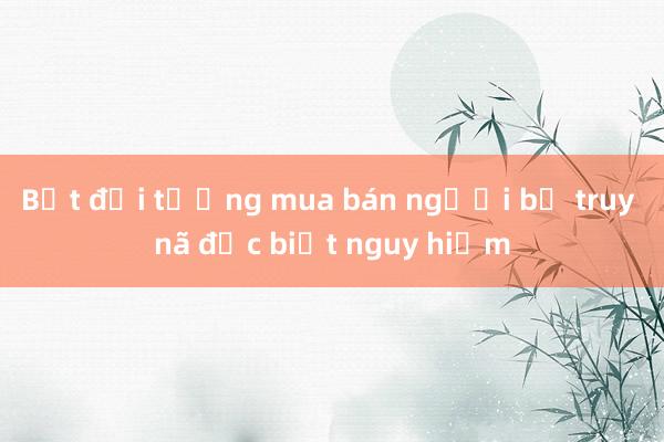 Bắt đối tượng mua bán người bị truy nã đặc biệt nguy hiểm